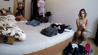 4 young girls at changing room, upskirt treats, voyeur cam
