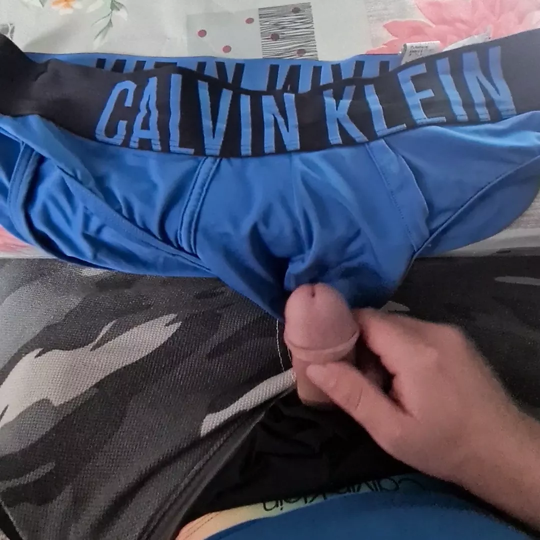 Rubs dick through underwear gif