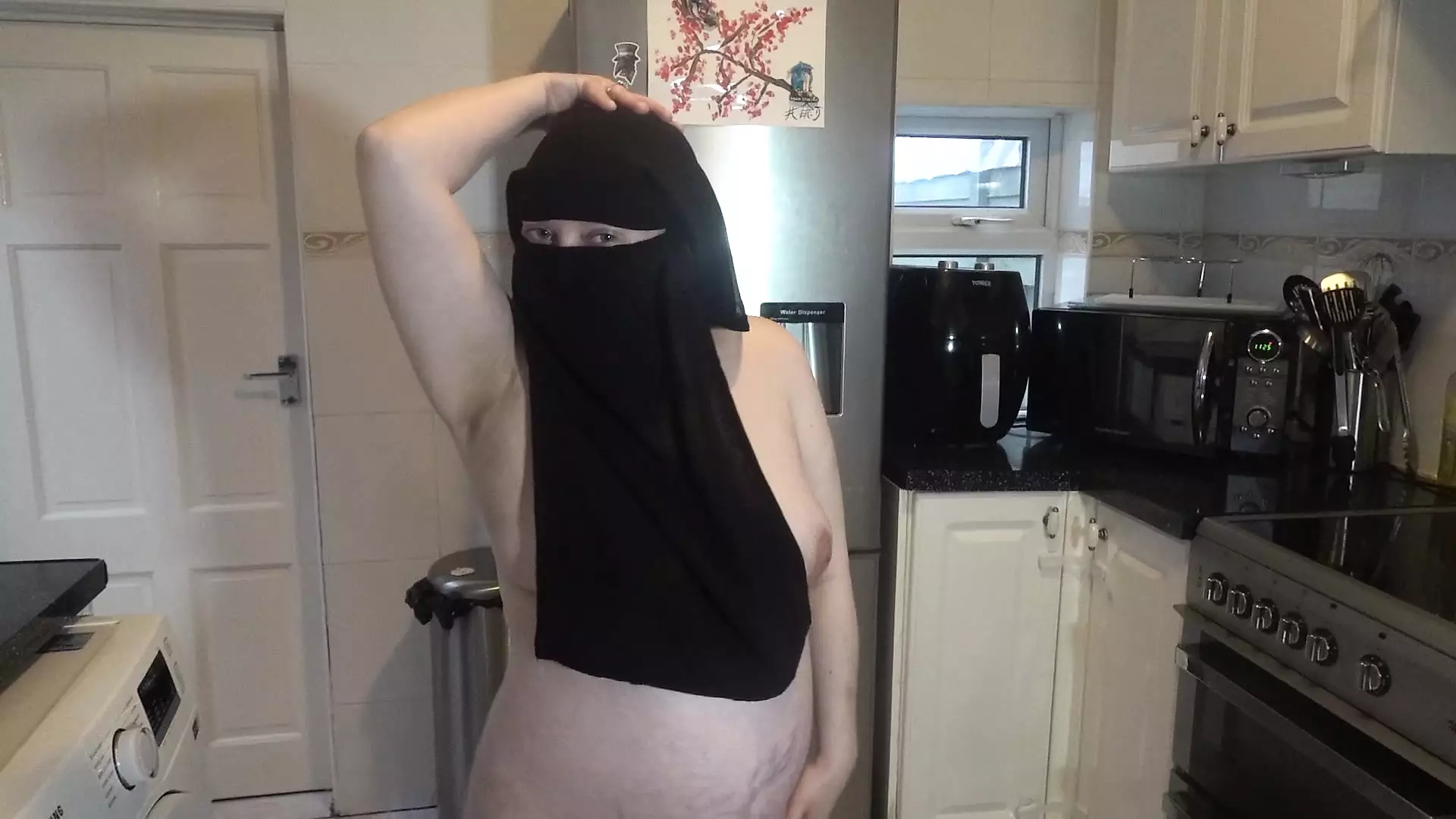 british wife naked in black niqab Porn Photos