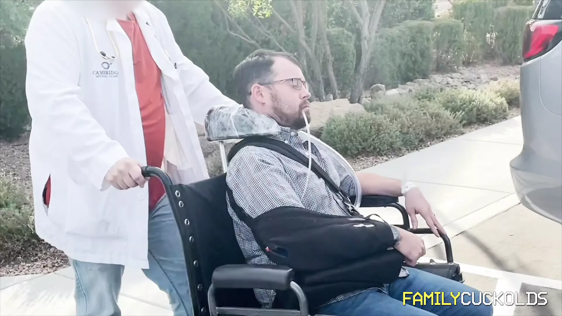 cuckold husband tries to leave wife and ends up in wheel chair image