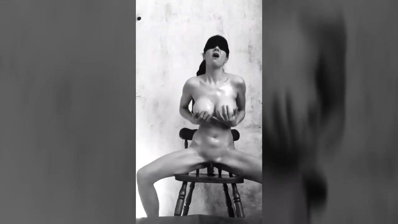 Big Tit MILF Rides Her Dildo Blindfolded