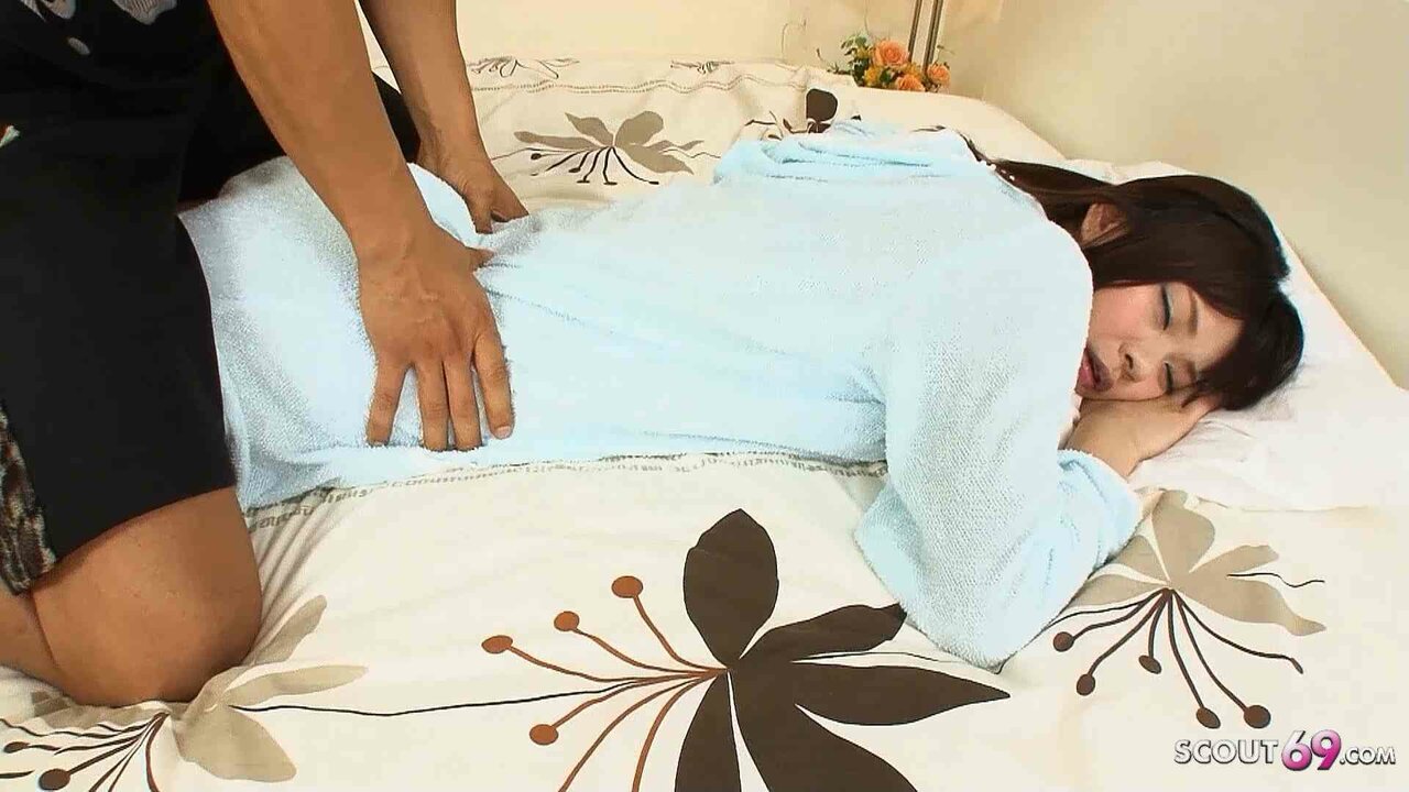 Skinny Japanese Teen Seduce to Creampie Fuck with Massage image