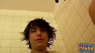 Large cock of emo twink gets pulled on in the shower hard