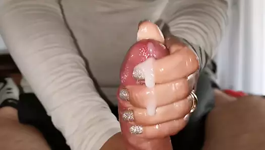 Hand job with oil